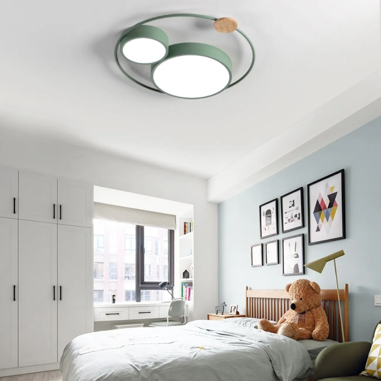 Потолочный светильник на металическом каркасе и декором из дерева LUELLA Потолочный светильник на металическом каркасе и декором из дерева LUELLA