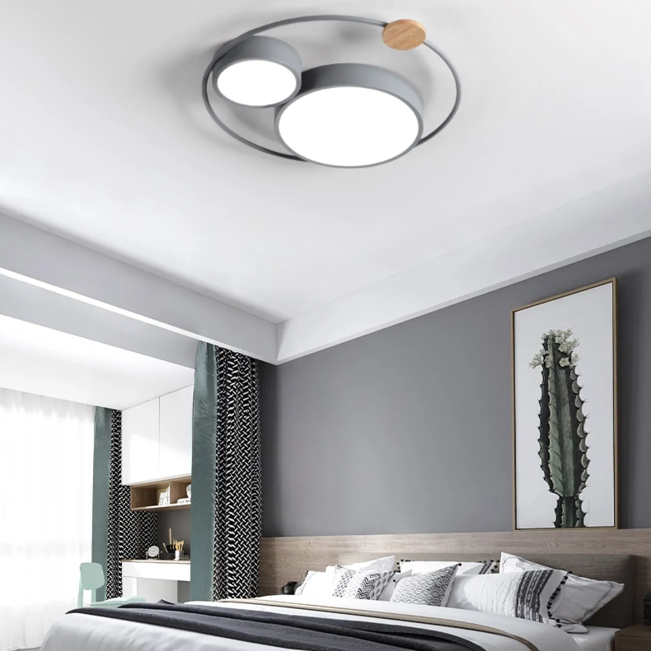 Потолочный светильник на металическом каркасе и декором из дерева LUELLA Потолочный светильник на металическом каркасе и декором из дерева LUELLA