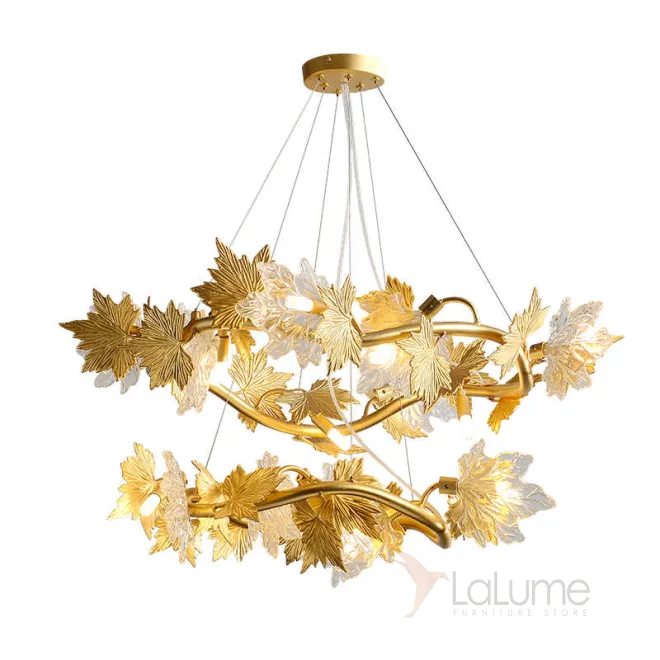 Люстра из металла и стекла на каркасе в форме ветвей клена MAPLE A