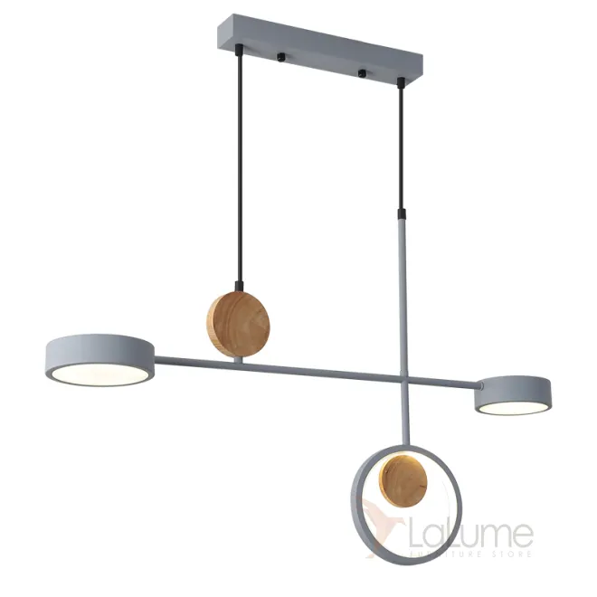 Светодиодный светильник на металлических штангах с декором из дерева MARCY