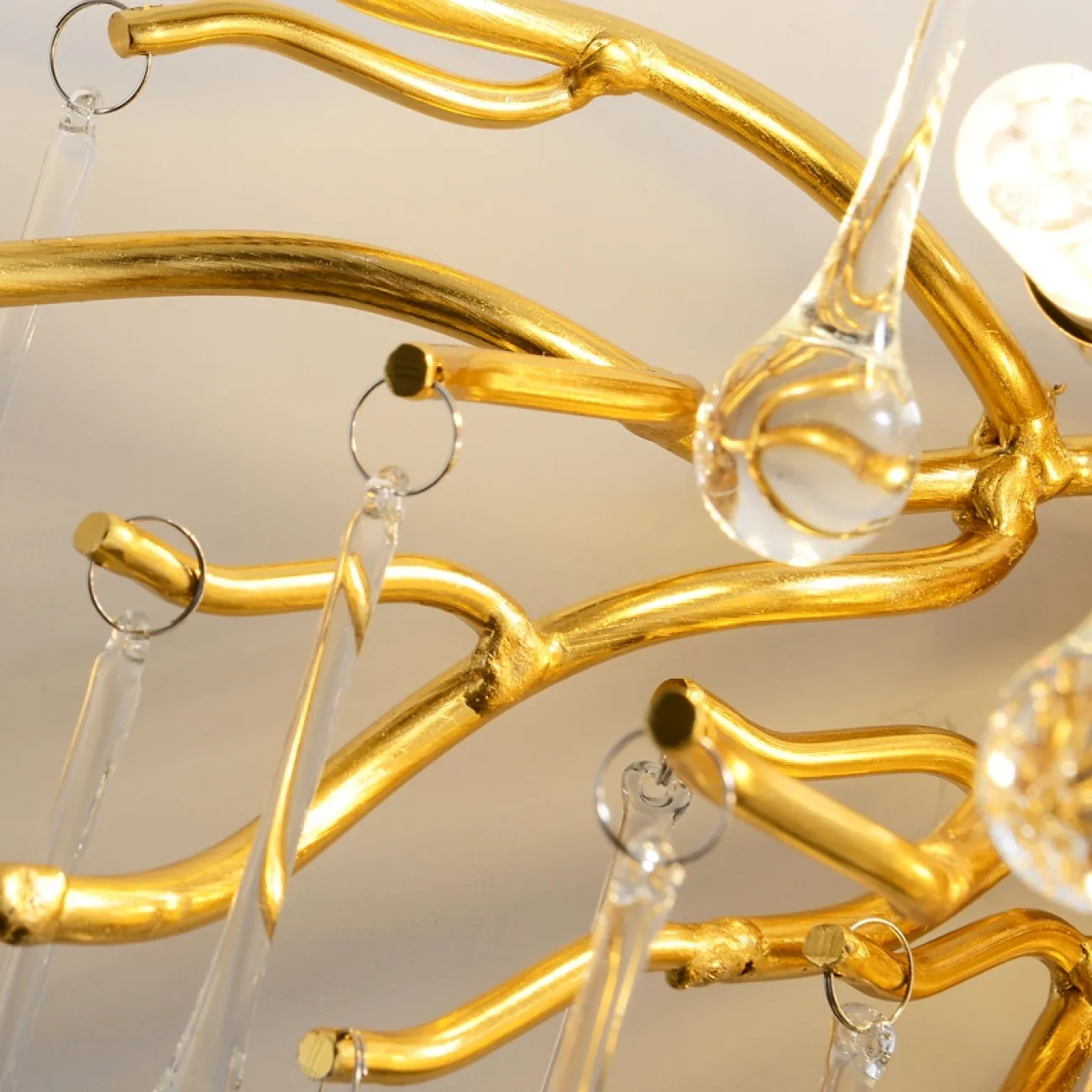 Настенный светильник с ветвистым каркасом и стеклянными каплевидными подвесками MARIAN WALL