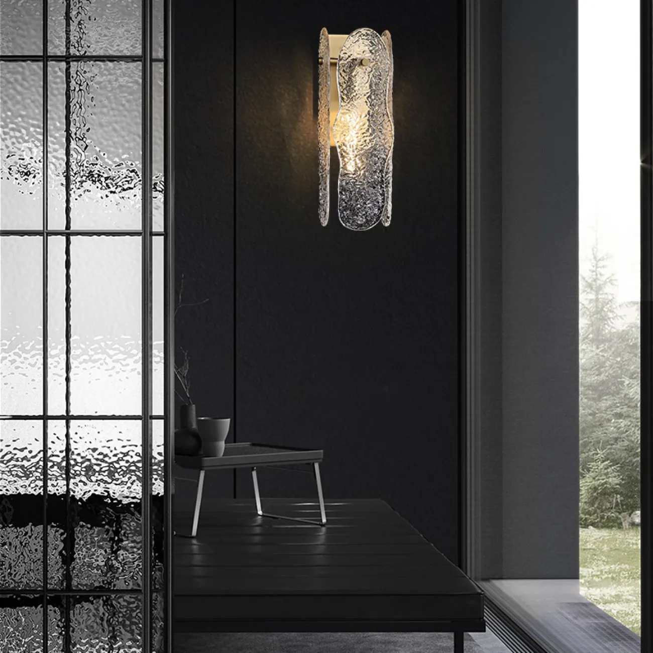 Бра с плафоном из рельефного стекла MELINDA WALL