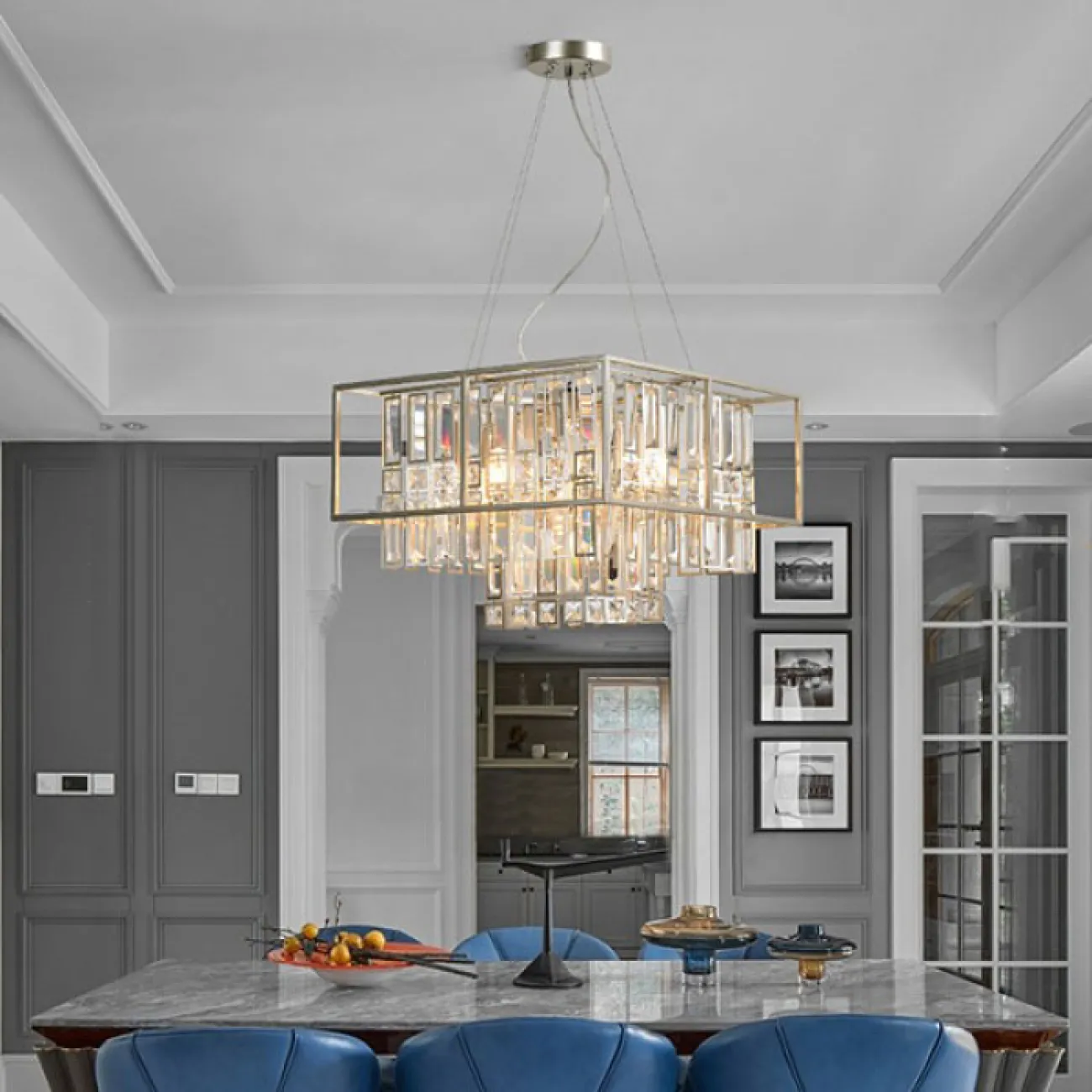 Дизайнерская люстра с подвесками из стекла MIDAR