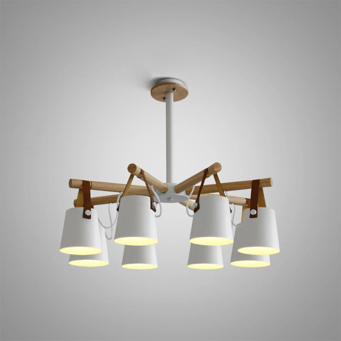 Потолочная люстра в скандинавском стиле с деревянными элементами NATURA C