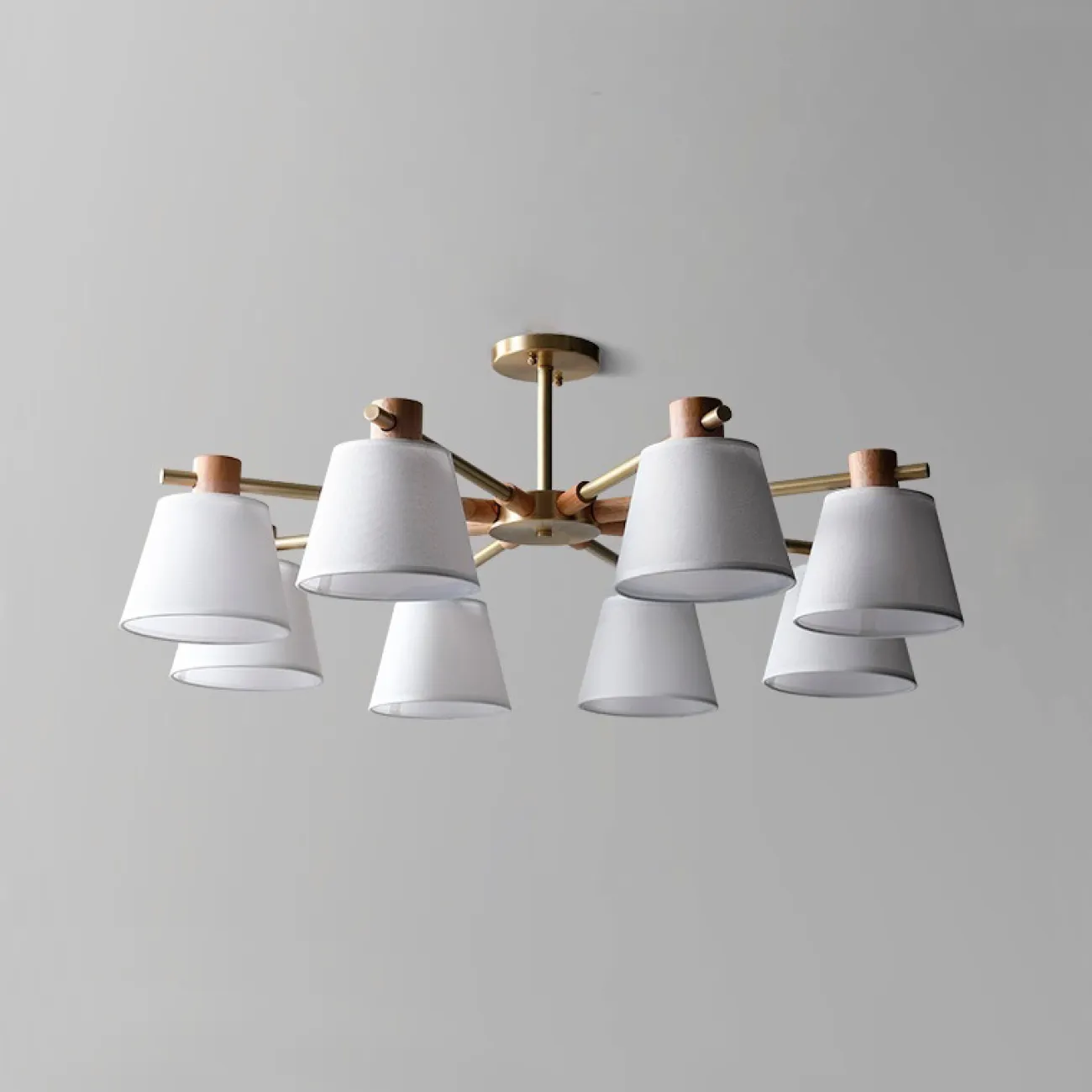 Люстра в скандинавском стиле с текстильными плафонами NATURA PRIMA