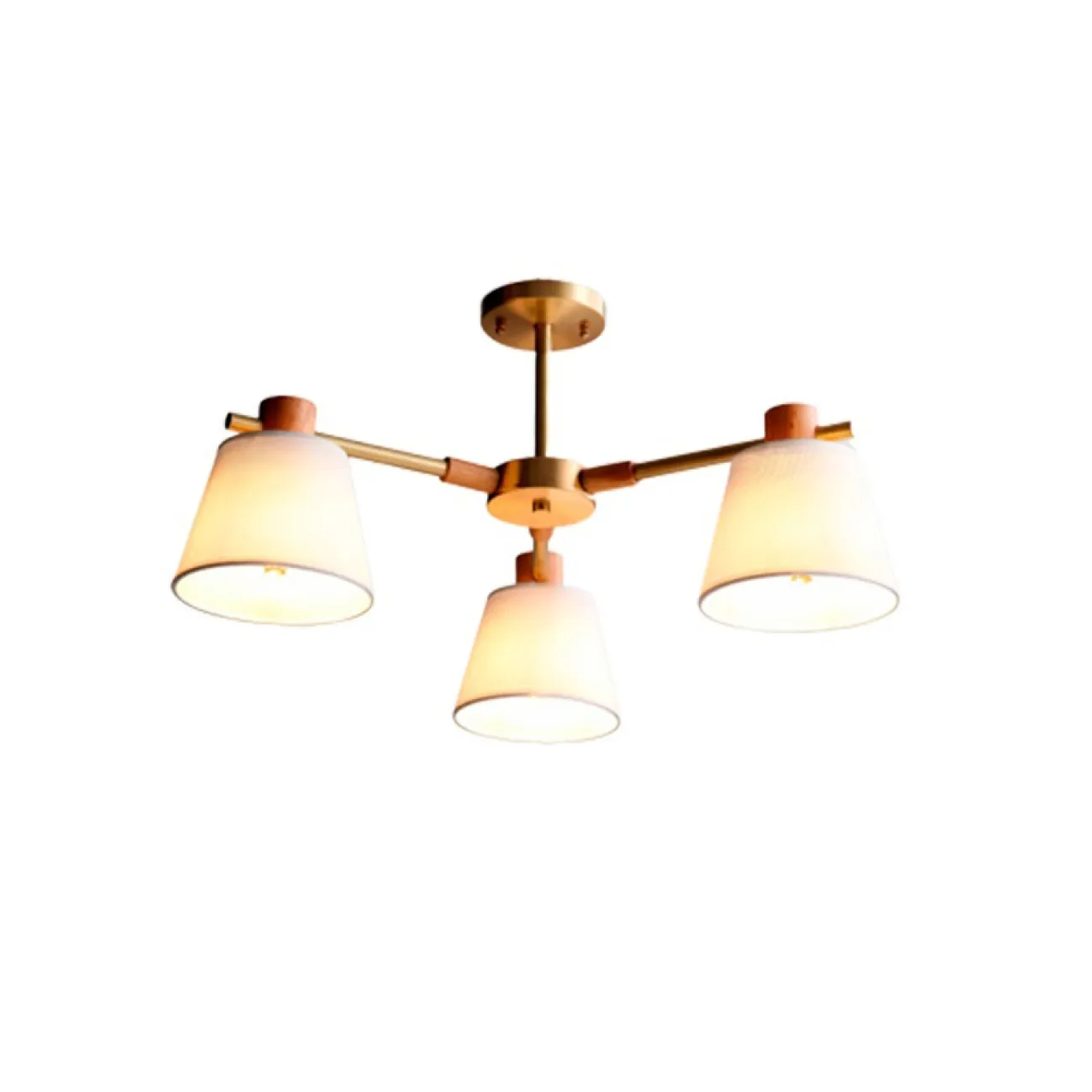 Люстра в скандинавском стиле с текстильными плафонами NATURA PRIMA