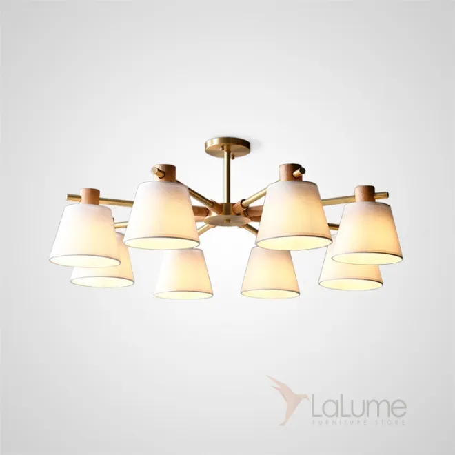 Люстра в скандинавском стиле с текстильными плафонами NATURA PRIMA