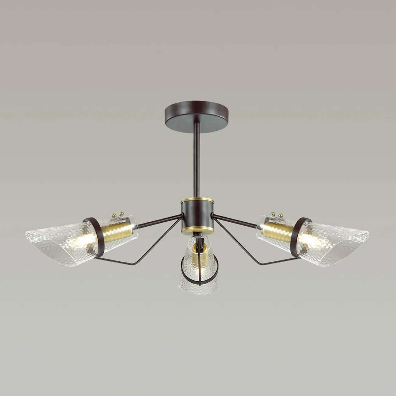 Люстра с плафонами из волнистого стекла PIRNA Люстра с плафонами из волнистого стекла PIRNA