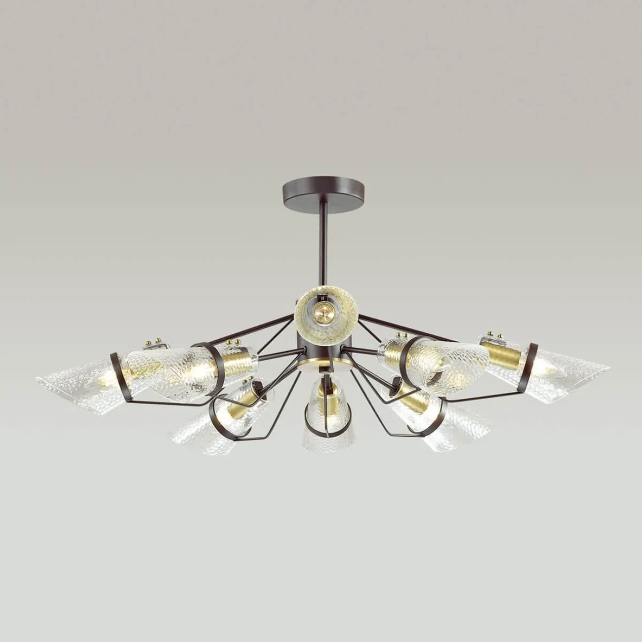 Люстра с плафонами из волнистого стекла PIRNA Люстра с плафонами из волнистого стекла PIRNA