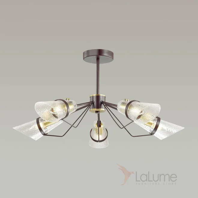 Люстра с плафонами из волнистого стекла PIRNA Люстра с плафонами из волнистого стекла PIRNA