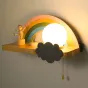 Настенный светильник с деревянной полкой и декором из стекла и металла RAINBOW KIDS WALL