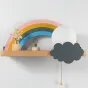Настенный светильник с деревянной полкой и декором из стекла и металла RAINBOW KIDS WALL