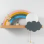 Настенный светильник с деревянной полкой и декором из стекла и металла RAINBOW KIDS WALL