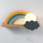 Настенный светильник с деревянной полкой и декором из стекла и металла RAINBOW KIDS WALL