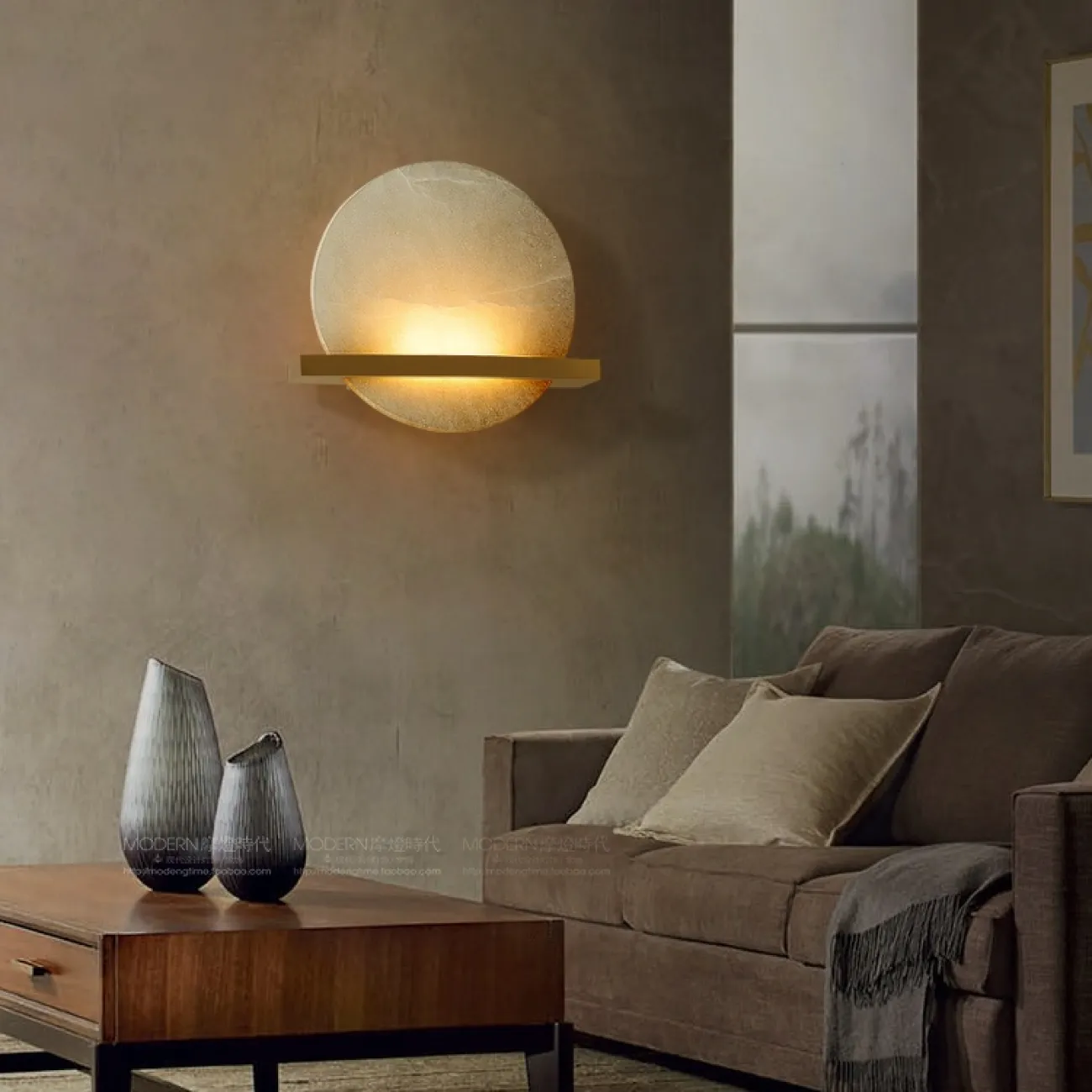 Светодиодный настенный светильник в виде мраморного диска RIKEN