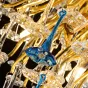 Люстра на каркасе из металла шарообразной формы с цветными или прозрачными подвесками из стекла ROMINA