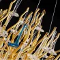 Люстра на каркасе из металла шарообразной формы с цветными или прозрачными подвесками из стекла ROMINA