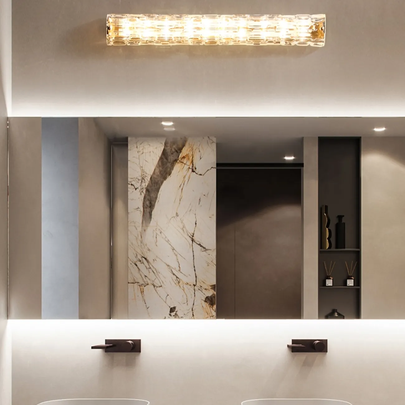 Светодиодный настенный светильник-бра из фактурного стекла RUTA