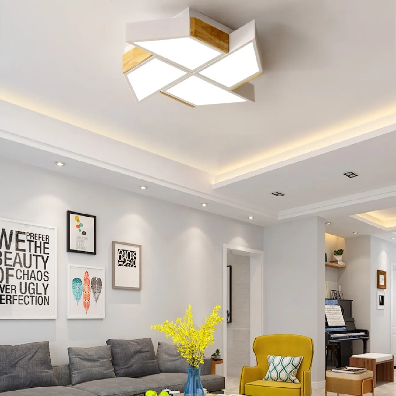 Светодиодный потолочный светильник в скандинавском стиле SABRIN Светодиодный потолочный светильник в скандинавском стиле SABRIN