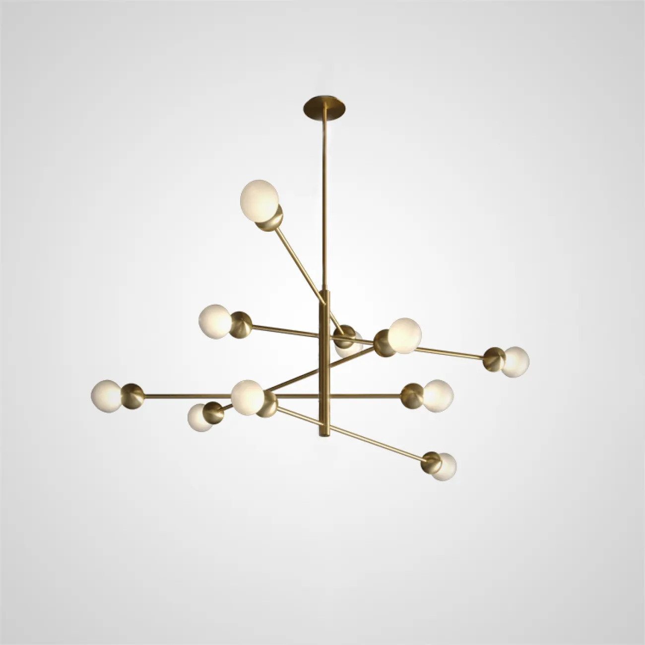 Люстра с круглыми матовыми плафонами на поворотных штангах SALME