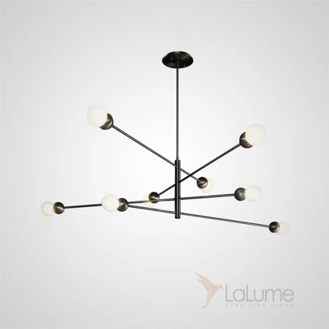 Люстра с круглыми матовыми плафонами на поворотных штангах SALME