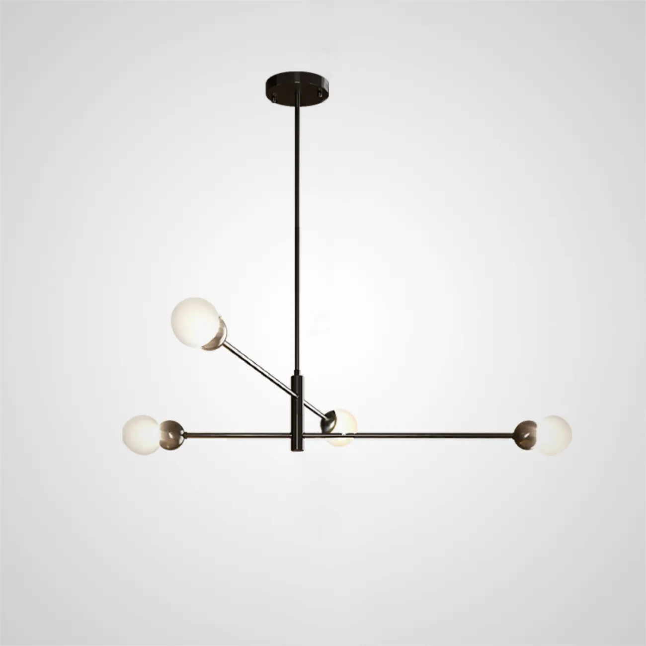 Люстра с круглыми матовыми плафонами на поворотных штангах SALME