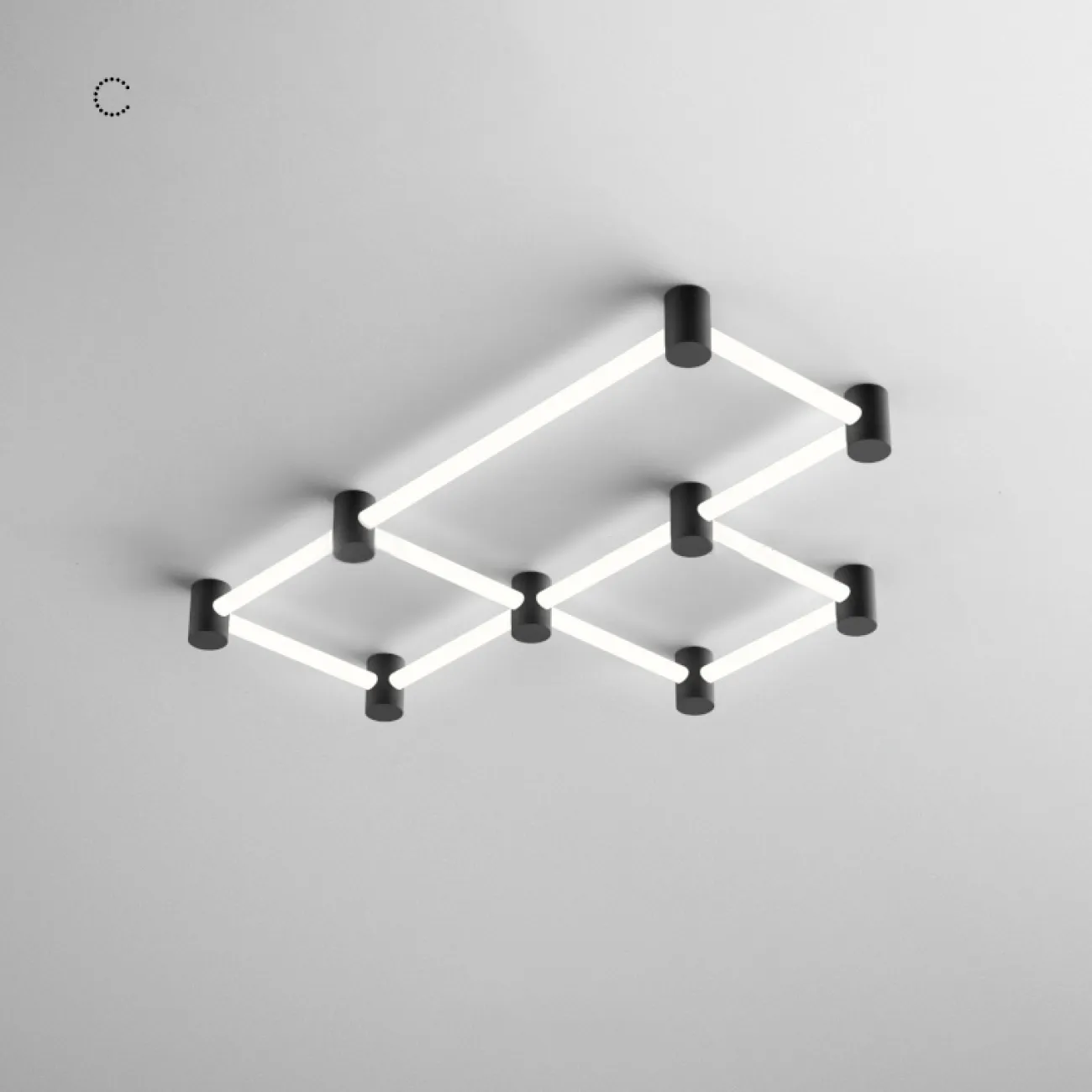 Серия потолочных светильников в виде комбинаций светодиодных трубок SART