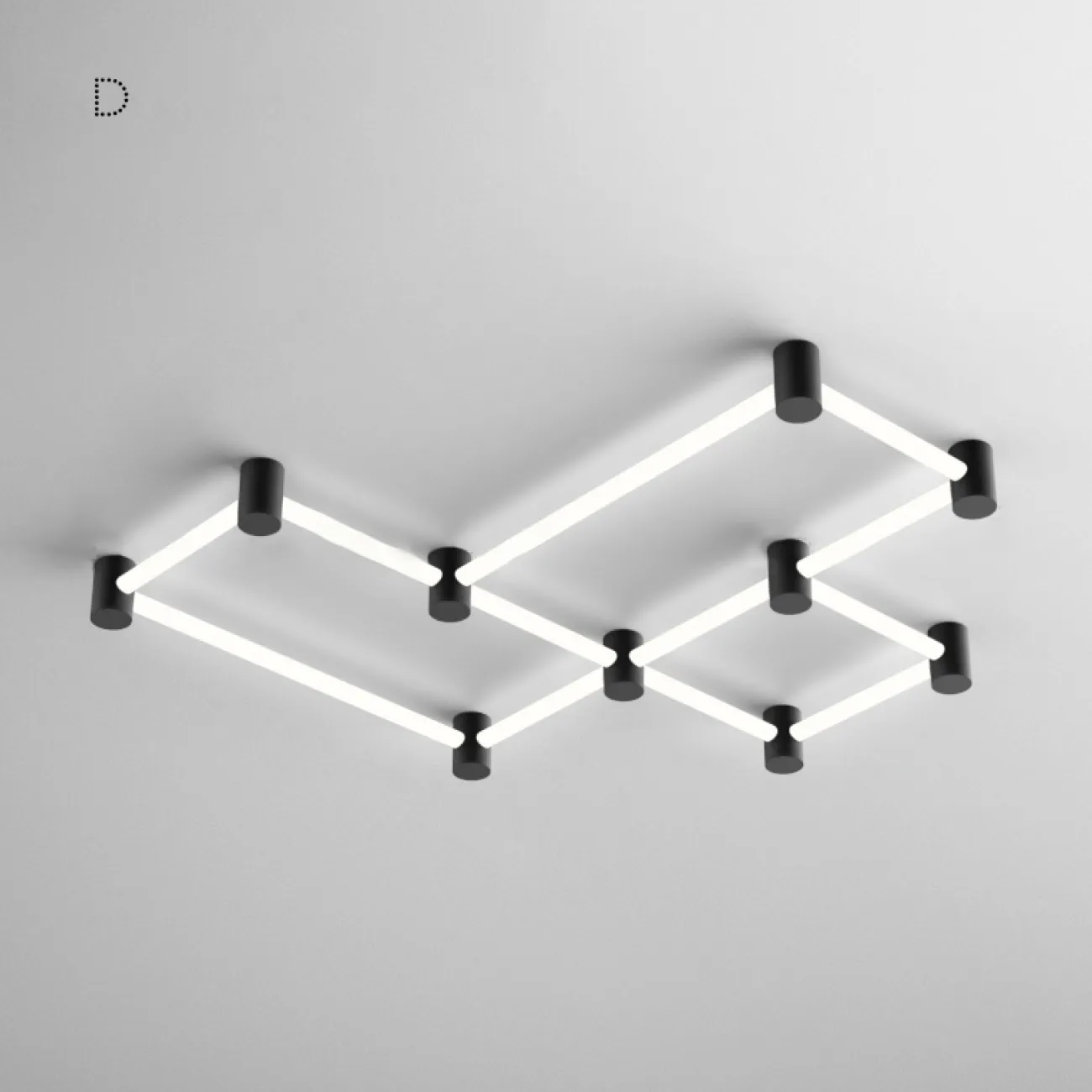 Серия потолочных светильников в виде комбинаций светодиодных трубок SART