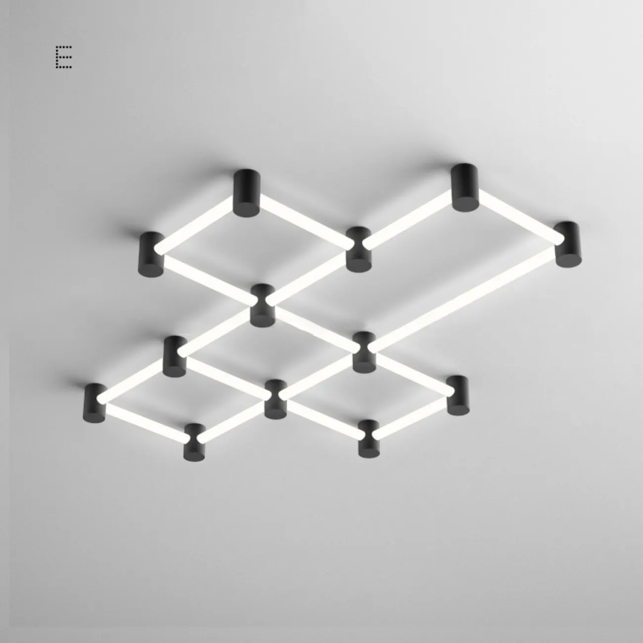 Серия потолочных светильников в виде комбинаций светодиодных трубок SART