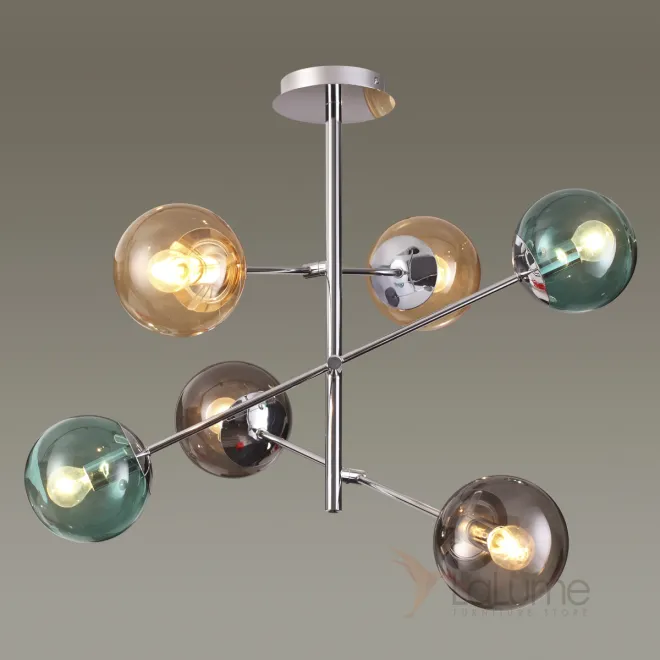 Люстра с шарообразными плафонами разного цвета SAVIN