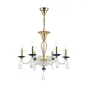 Люстра в классическом стиле с хрустальными подвесками и стеклянными плафонами в виде свечей SELMA