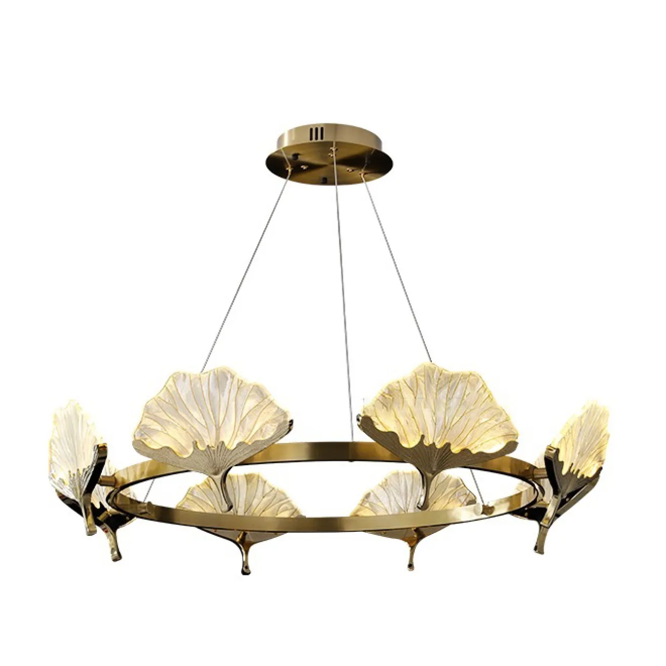 Светодиодная люстра с кольцевым каркасом и растительными мотивами в дизайне SELVI