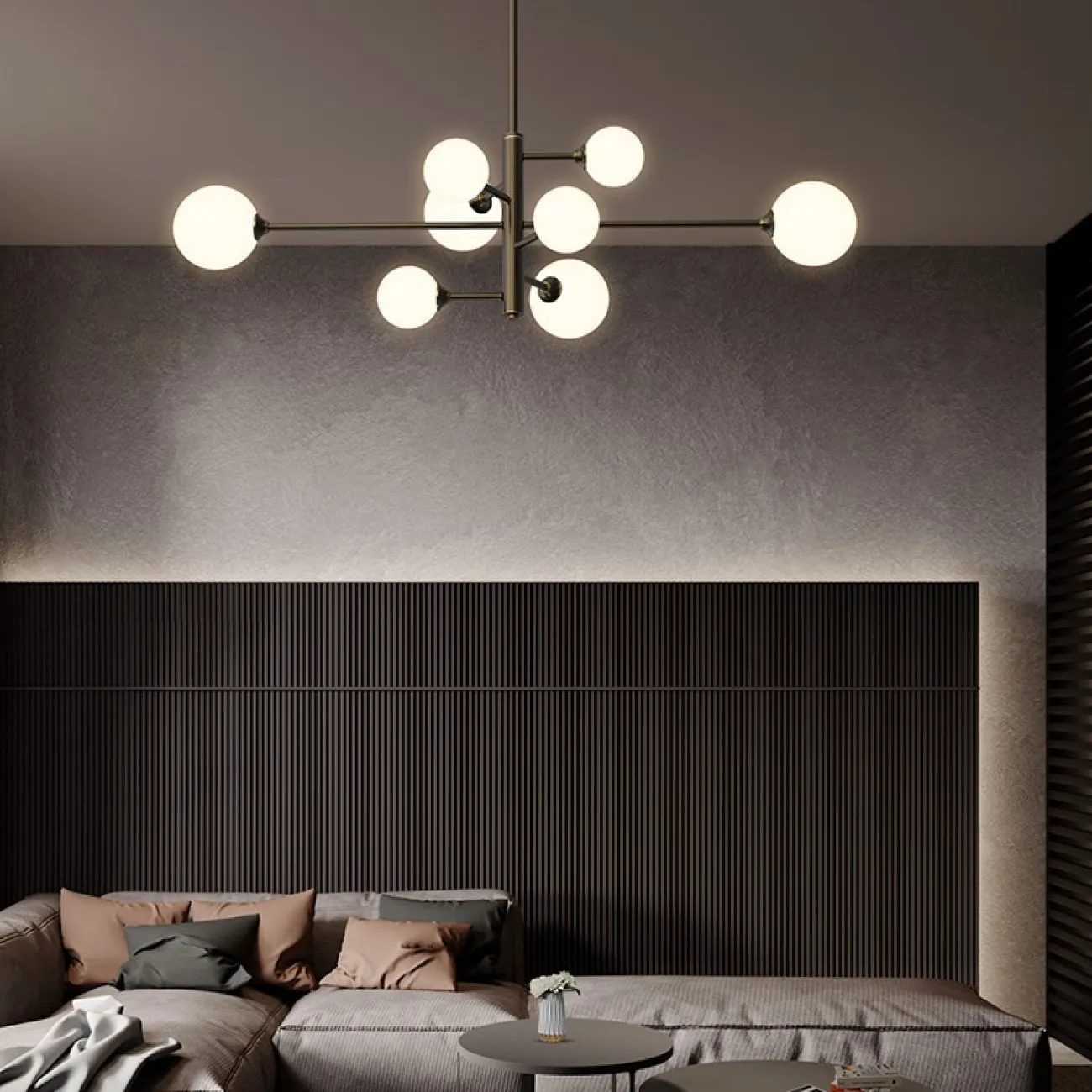 Люстра с разноуровневыми шарообразными плафонами SHADE CH