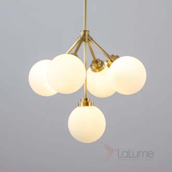 Люстра на потолочной стойке со стеклянными плафонами в форме шара SIENNA