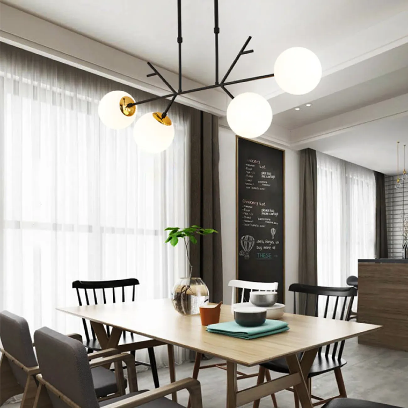 Реечная люстра с плафонами из стекла SIEVI