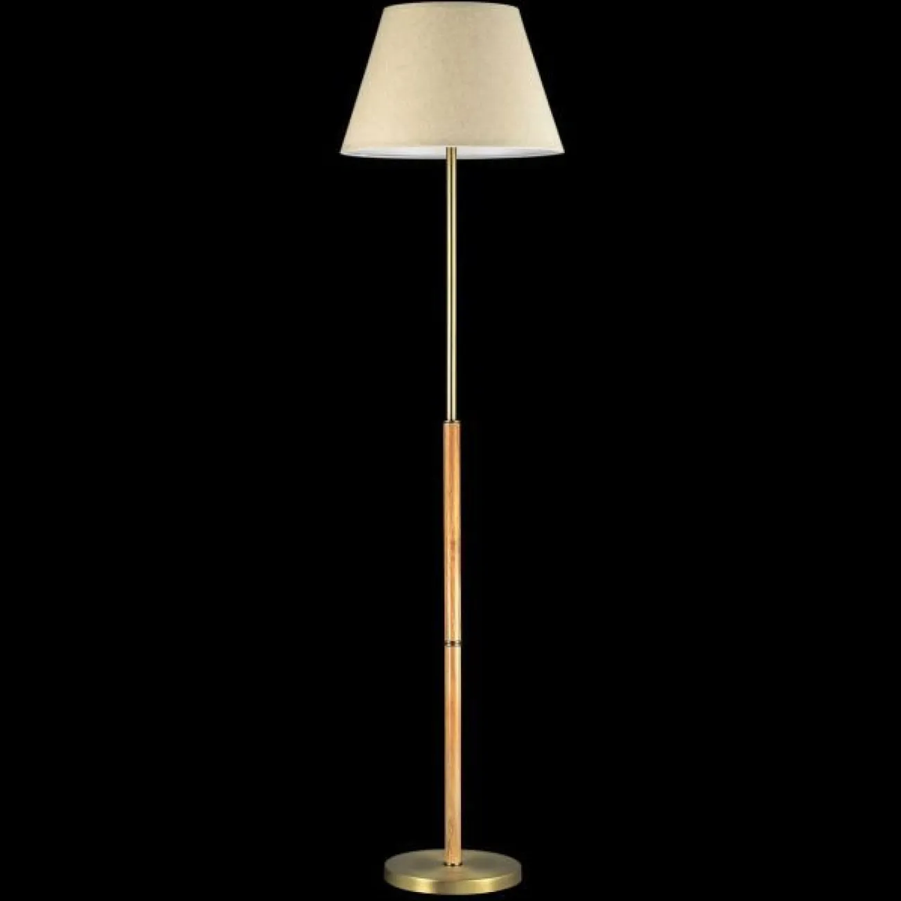 Торшер в классическом стиле с текстильным плафоном и деревянным декором SIMEN FL