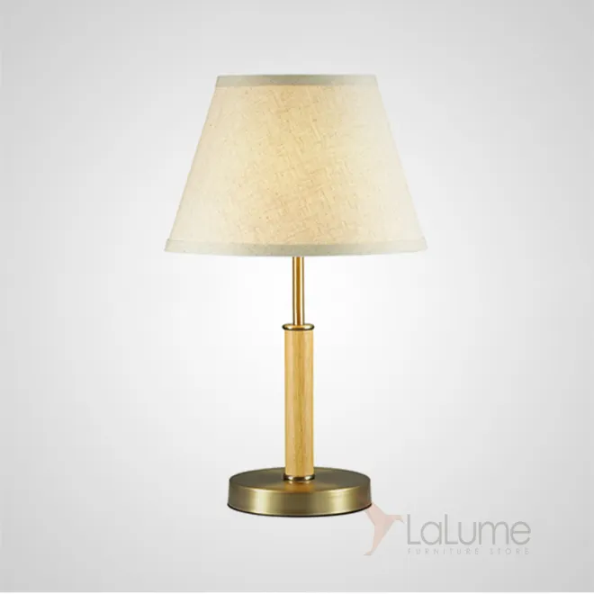 Настольная лампа в классическом стиле с текстильным плафоном и деревянным декором SIMEN TAB Настольная лампа в классическом стиле с текстильным плафоном и деревянным декором SIMEN TAB