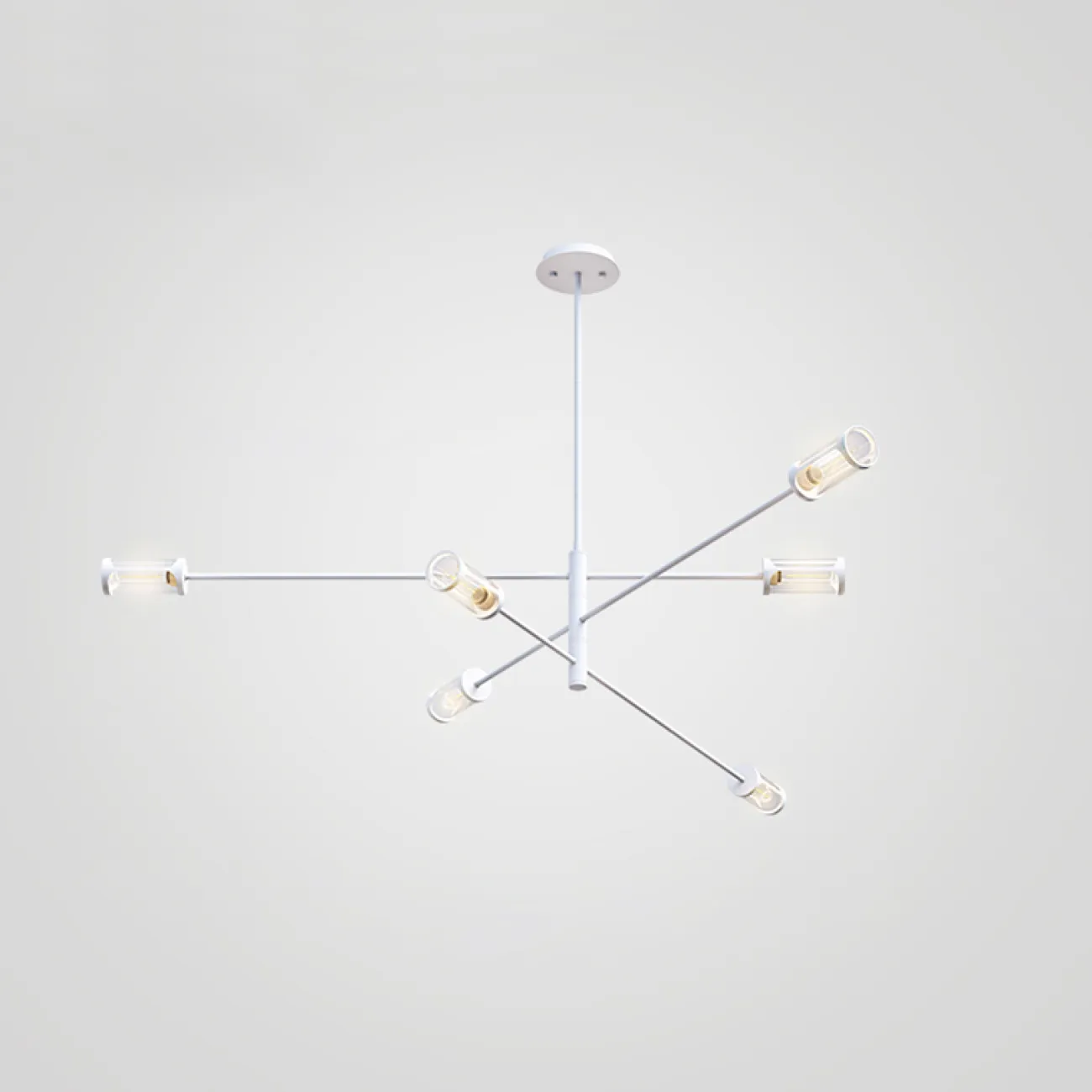 Минималистская люстра с плафонами на поворотных штангах SKELBY