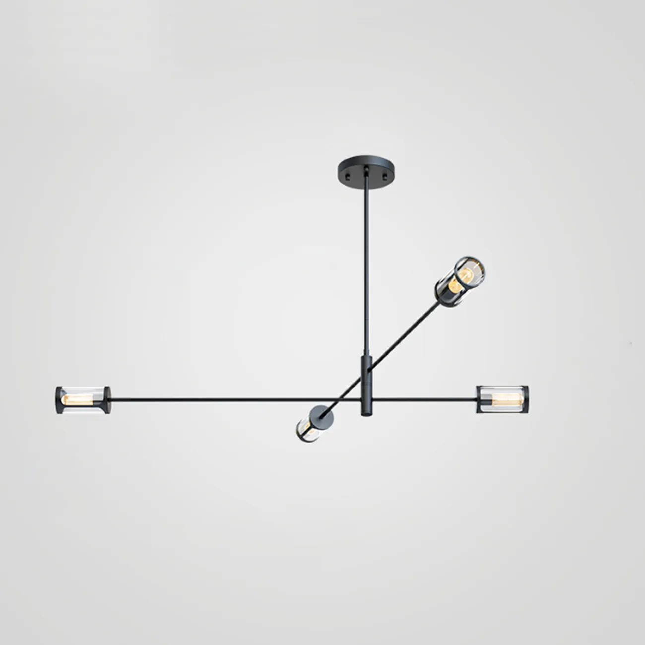 Минималистская люстра с плафонами на поворотных штангах SKELBY