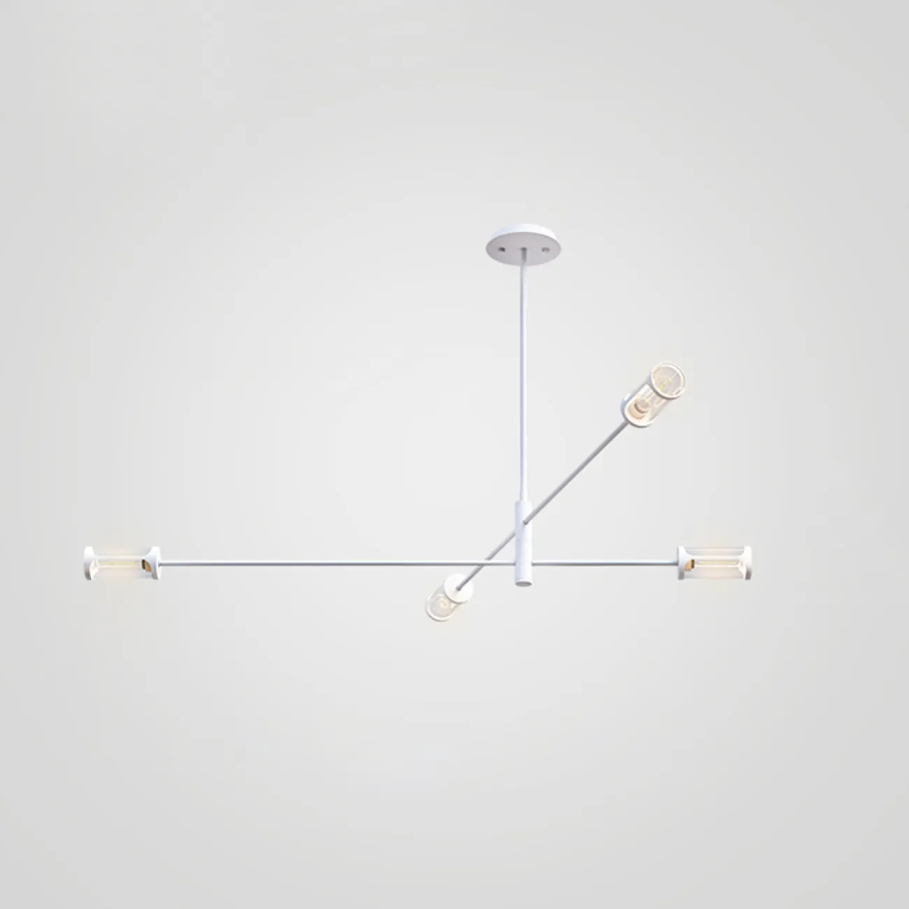 Минималистская люстра с плафонами на поворотных штангах SKELBY