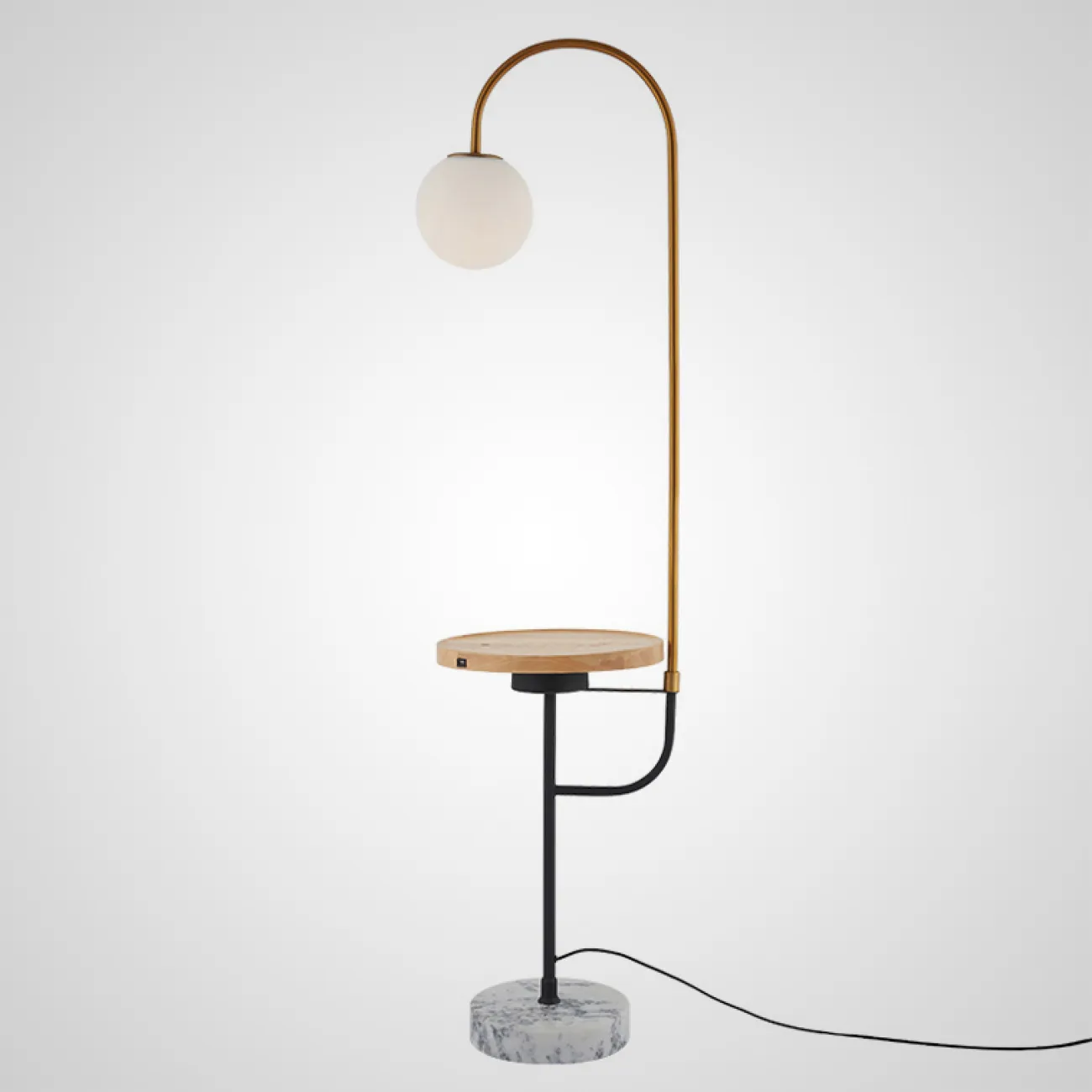 Торшер со столиком с беспроводной и USB зарядкой STENS