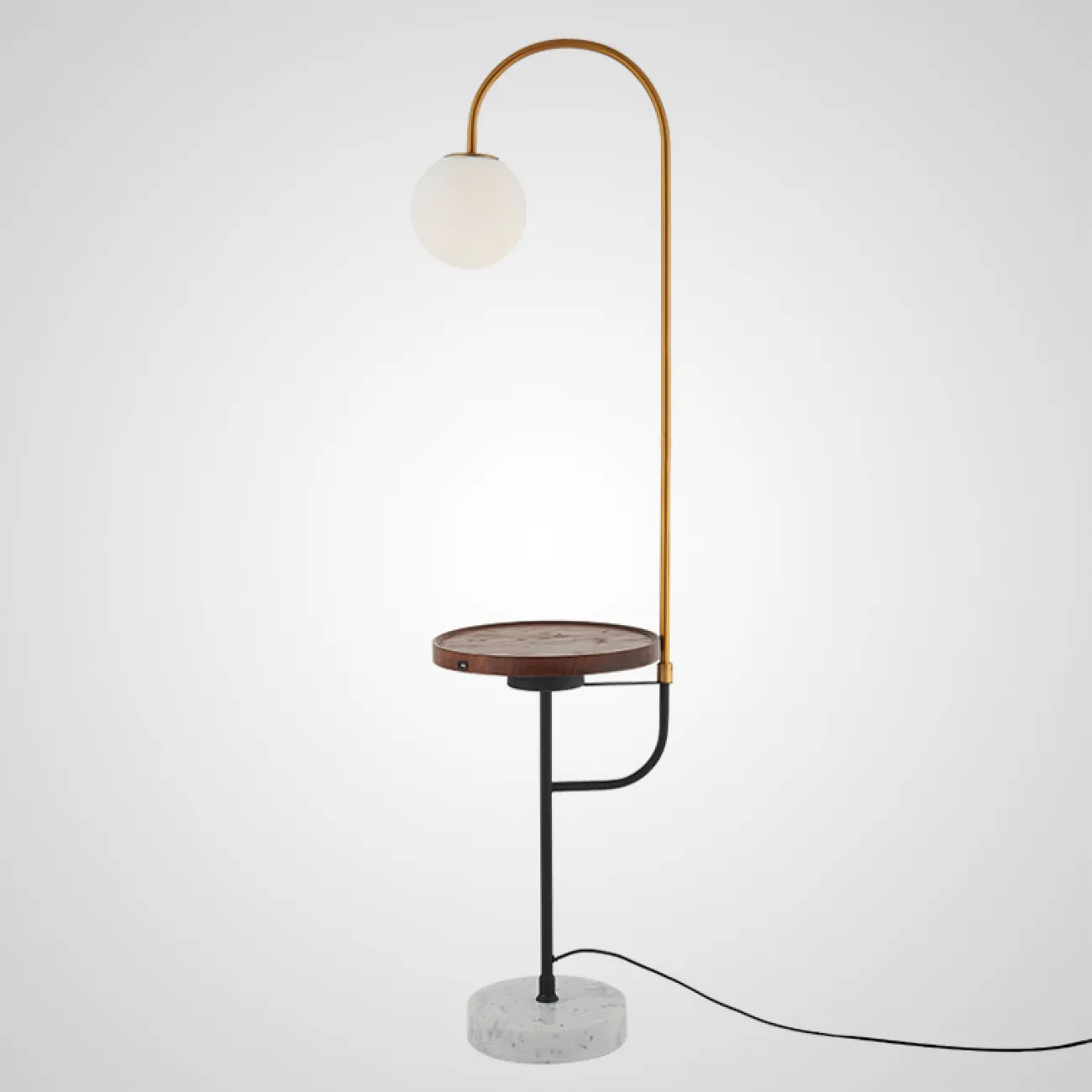 Торшер со столиком с беспроводной и USB зарядкой STENS