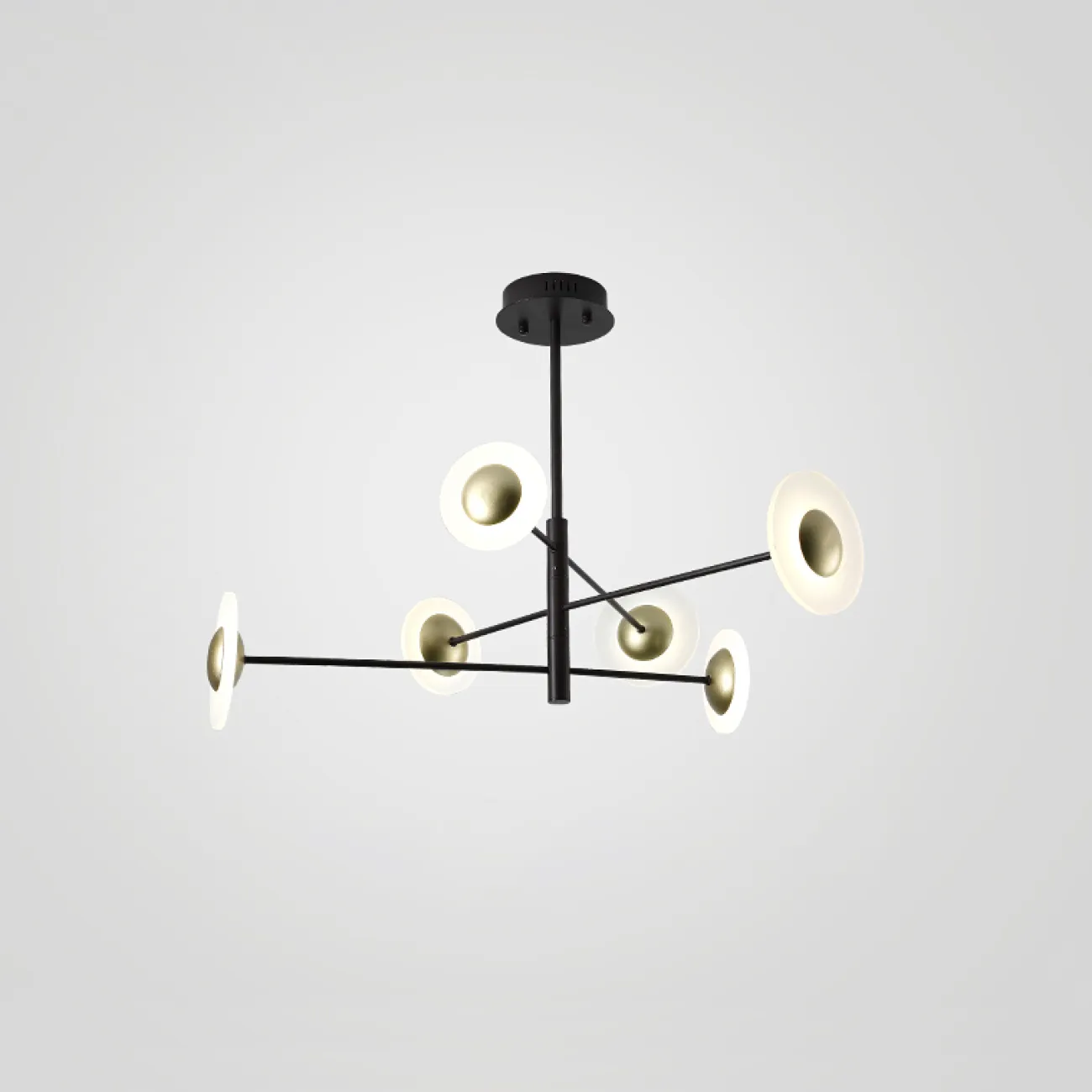 Светодиодная люстра с плафонами на поворотных штангах STINA