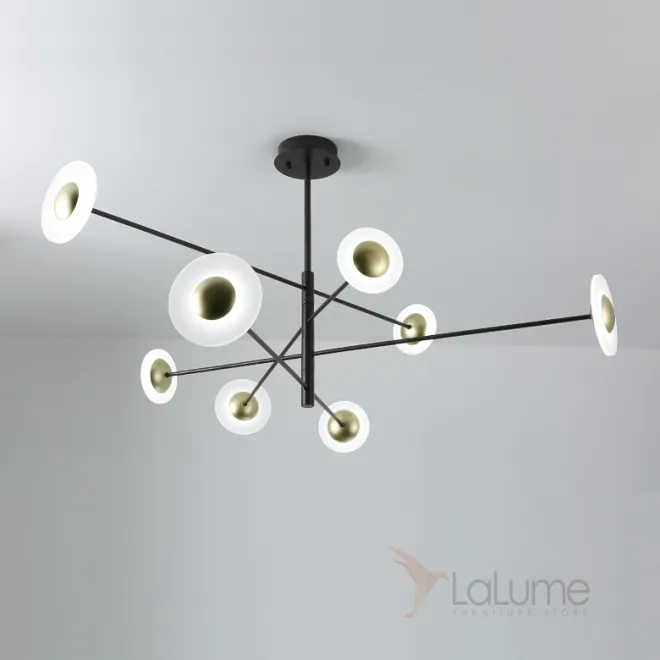 Светодиодная люстра с плафонами на поворотных штангах STINA