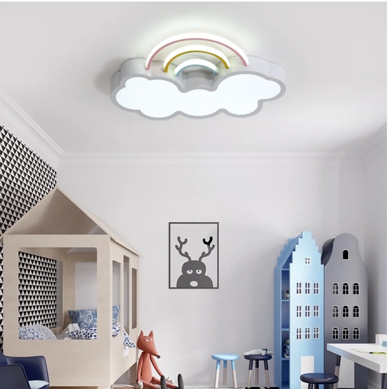 Светодиодный потолочный светильник в виде облака с радугой SUMMER