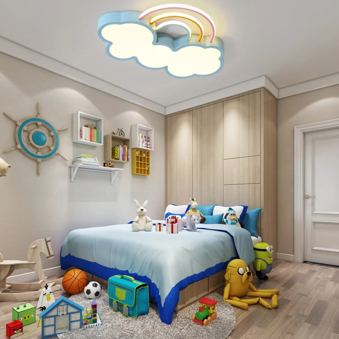 Светодиодный потолочный светильник в виде облака с радугой SUMMER