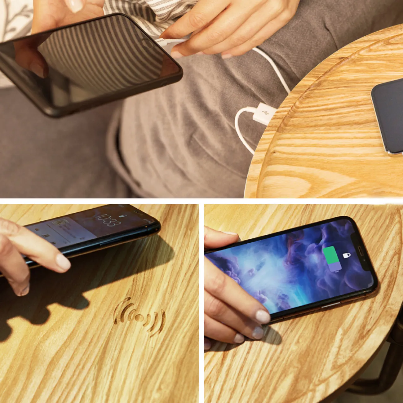Торшер со столиком и USB зарядкой TALSI PLATE