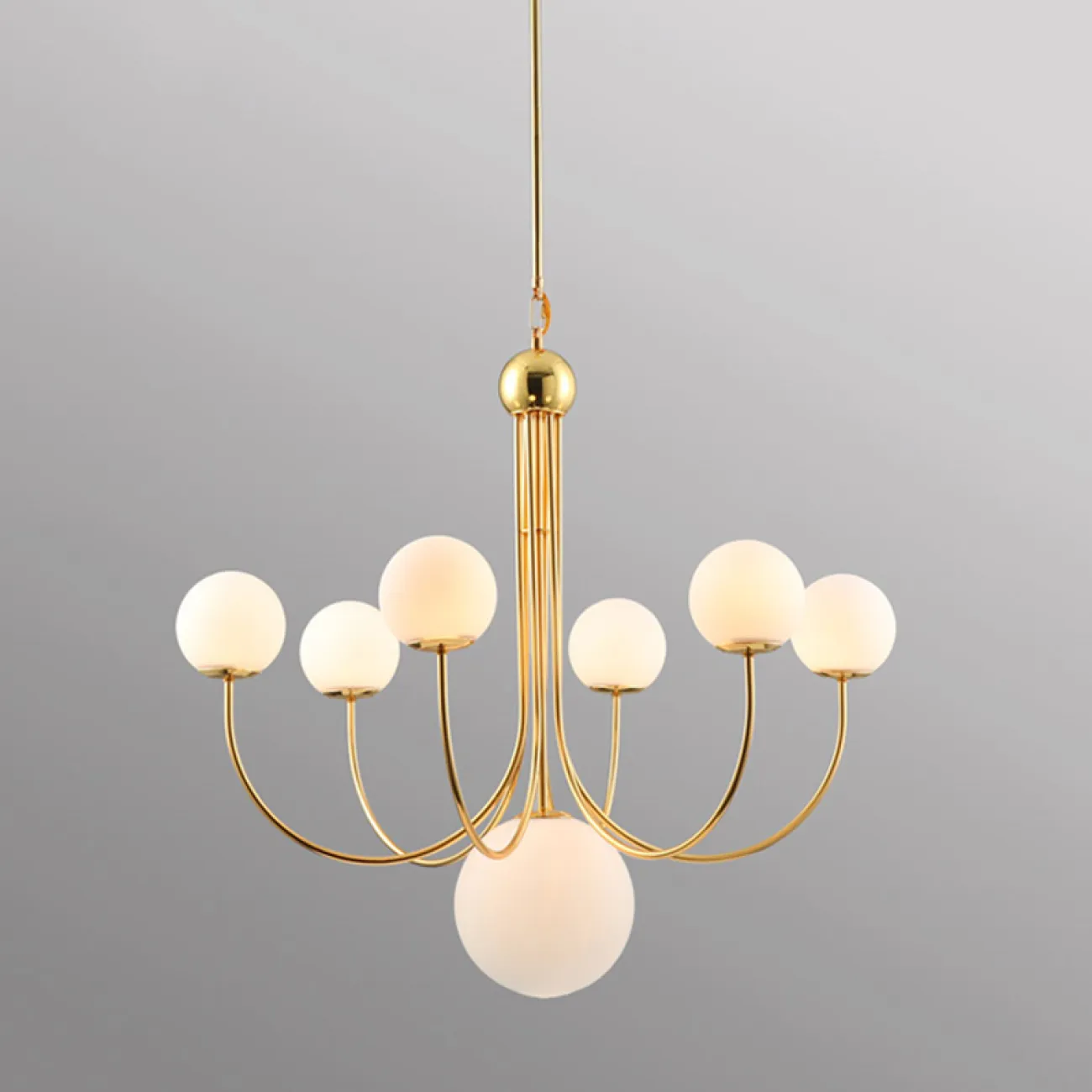 Люстра со стеклянными плафонами разного диаметра THIRA