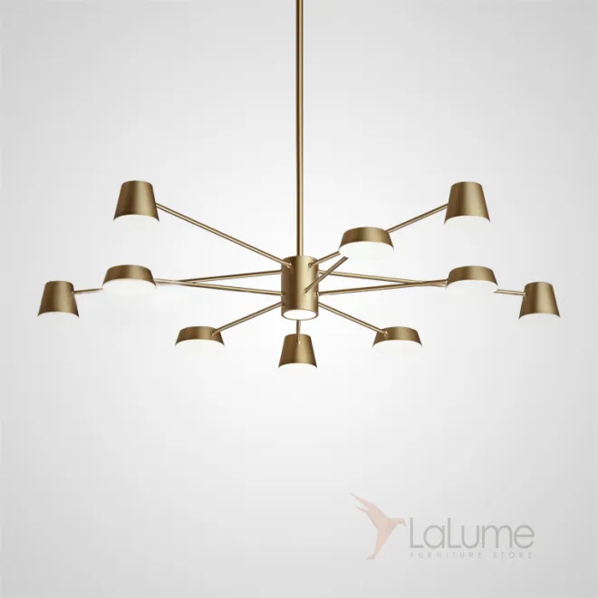 Двухъярусная светодиодная люстра с двумя видами плафонов и дополнительным источником света по центру TOIVOLA A