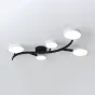 Потолочная люстра на металлическом изогнутом каркасе с LED лампами круглой формы TRIPOLI